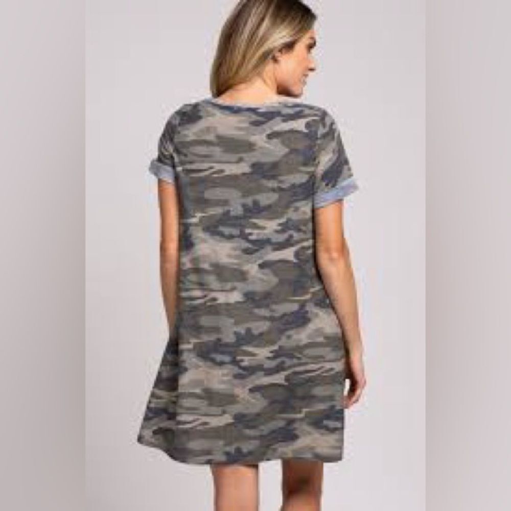 Reborn J Army Gray Green Camo Knit Dress